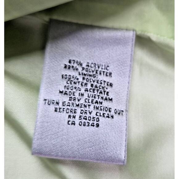 Kasper Blazer 12 Green Open Front Striped Lined Career Modern Textured Colorful - Picture 7 of 13